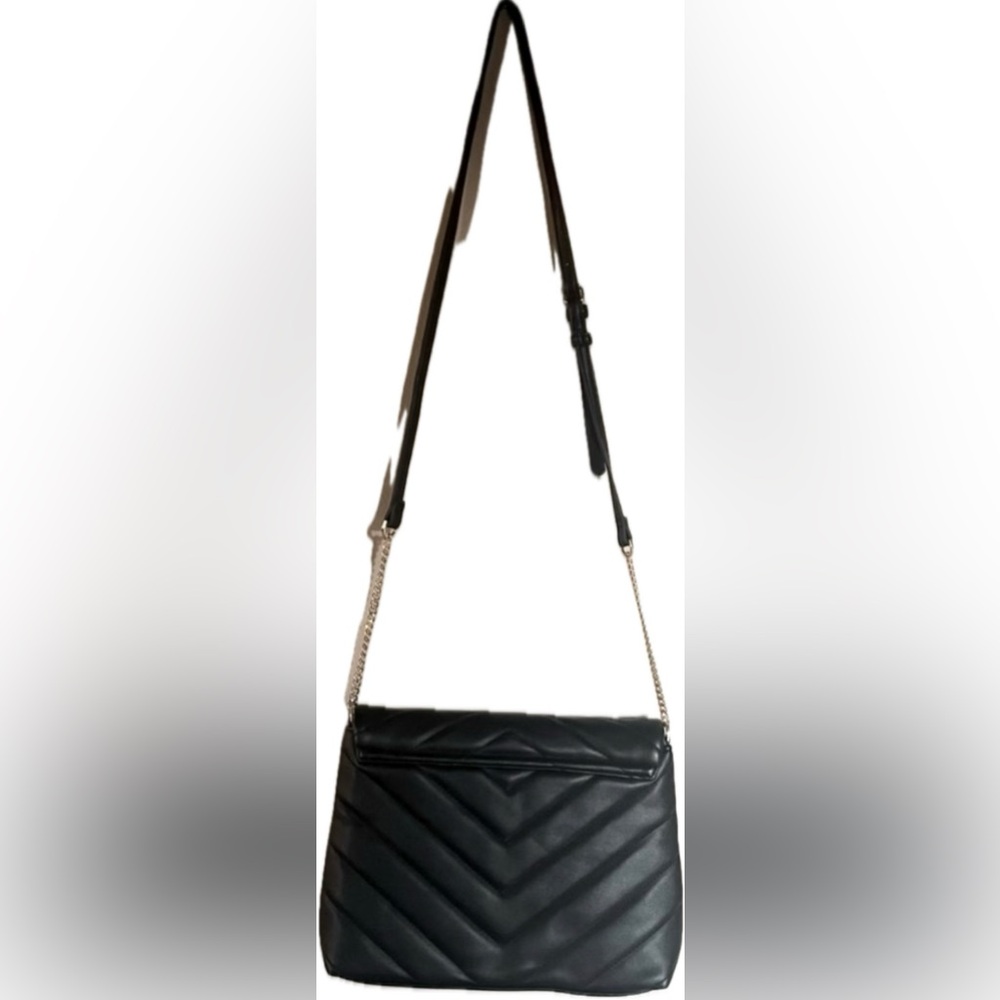 A New Day Black Quilted Shoulder Bag with zipper closure. New without tags. - Picture 3 of 11